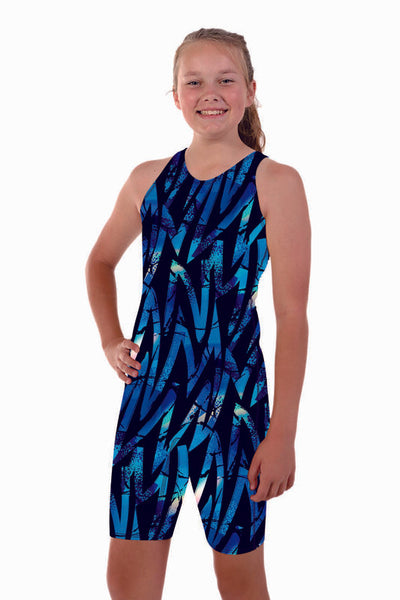 Nova Swimwear Girls Jagged Knee Length One Piece