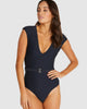 Baku Rococco Belted Plunge One Piece