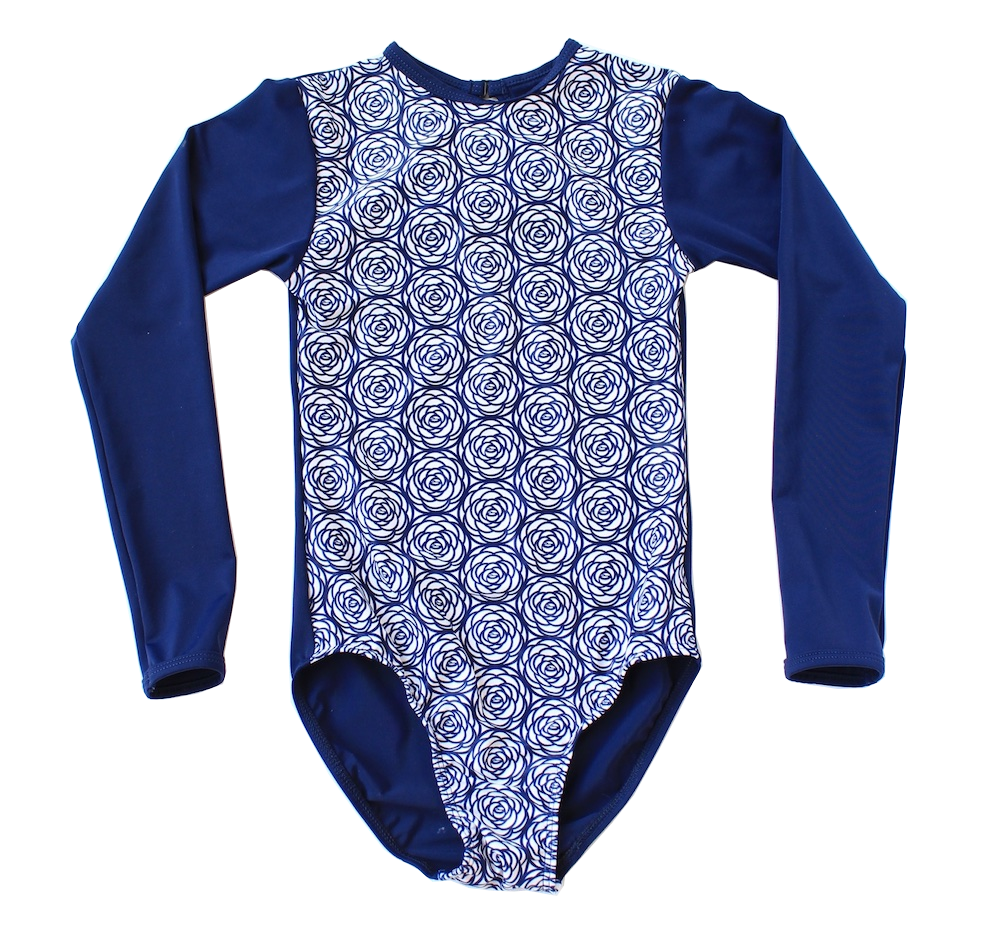 Young Squad Girls Long Sleeve Roses Swimsuit - FreeStyle Swimwear