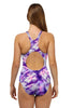 Nova Swimwear Girls Sport Back Watercolour Wisteria One Piece