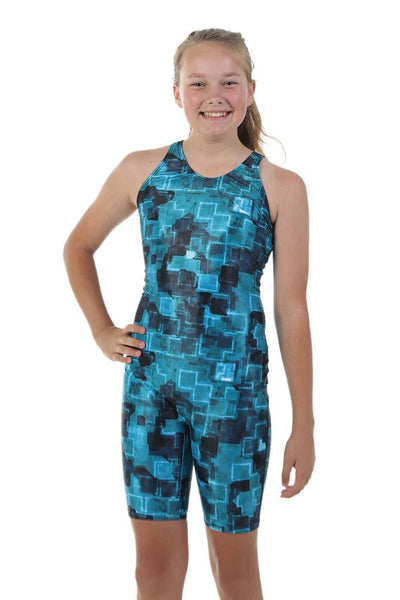 Nova Swimwear Girls Tetris Knee Length One Piece