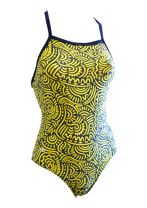 Fashion Fish Designs Ladies Tribal Wave One Piece - FreeStyle Swimwear