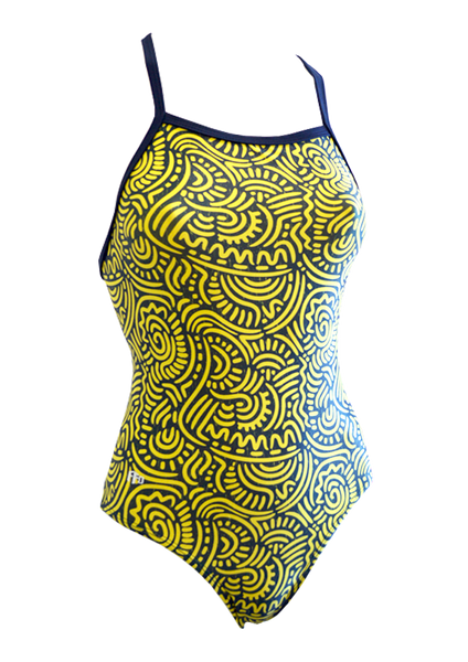 Fashion Fish Designs Ladies Tribal Wave One Piece - FreeStyle Swimwear